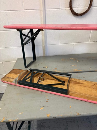 Folding vintage pink bench - folding,