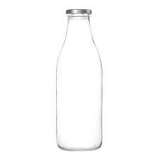 1L Glass Milk Bottle and Lid