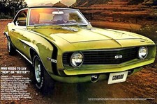 1969 Camaro Ad | 24x36 inch POSTER | vintage classic car
