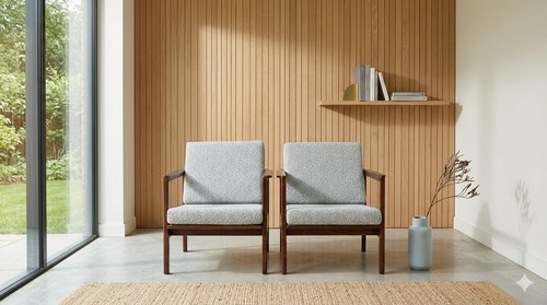 Pair mid century armchairs - pair,