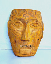 Antique Greenland Mask Tupilak Inuit Sculpture Tribal Carved Wood tupilaq