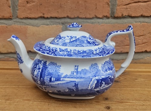 Spode blue italian teapot - spode,