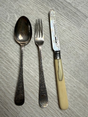 Antique solid silver - antique, cutlery