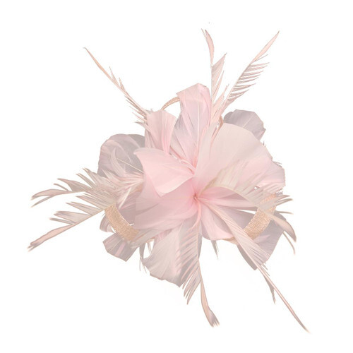Flower hair clip - hair, feathers