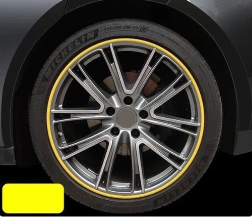 Yellow alloy wheel - wheel, protectors