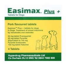 EASIMAX PLUS DOG WORMER 4 TABLETS Small Large Dog