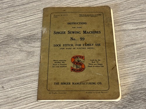 Singer 99k instruction - 99k,