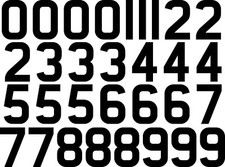 sticky vinyl Numbers stickers Decals bin door office home weather proof Bk & Wt 