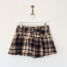 Free People Serena Micro Mini Skirt Size US 2 UK 6 Tartan Check Preppy