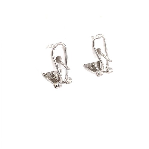 14k white gold - diamond, earring