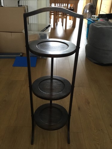 Antique wooden cake stand - wooden,