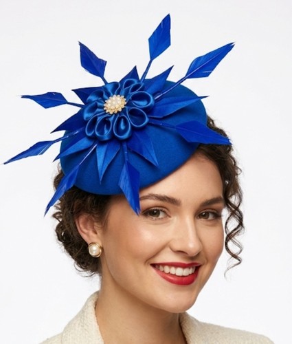 Royal blue fascinator - fascinator, for