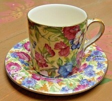 RARE Royal Winton "Sweet Pea" Chintz Coffee Can and similar Saucer 