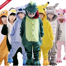 Kids Sleepsuit Cosplay Gift Flannel Boys Party Girls Xmas Animal Pyjamas Hoodie