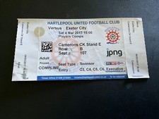 Hartlepool United v Exeter City Football ticket 4/3/17