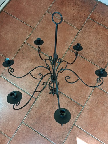 Black wrought iron candle - black,