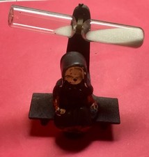 Antique Cast Iron Hour Glass Egg Timer Amish Farm Girl 2.5”