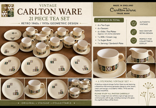 Vintage carlton ware tea set - vintage,