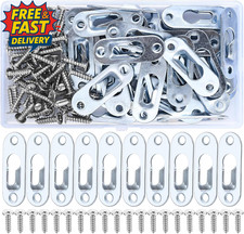 40 Pcs Keyhole Hangers, Picture Hangers, Metal Keyhole Hanging Plates, Screws Fa