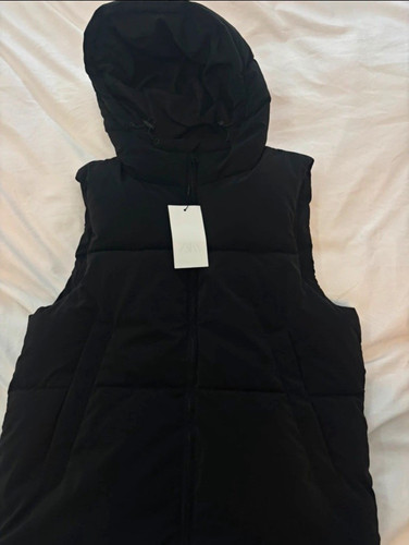 Zara black hooded - black, quilted