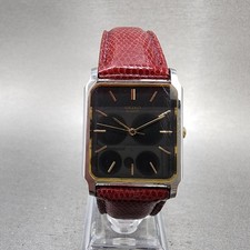 Seiko Tank Watch Men 25mm Black Dial Two Tone Rectangle 7431-5380 New Battery