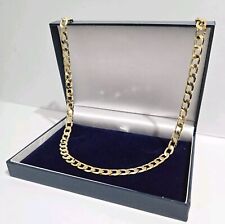 9ct Gold Guilded 8mm Curb Chain 24" Length, Chunky Curb Chain Cuban Necklace