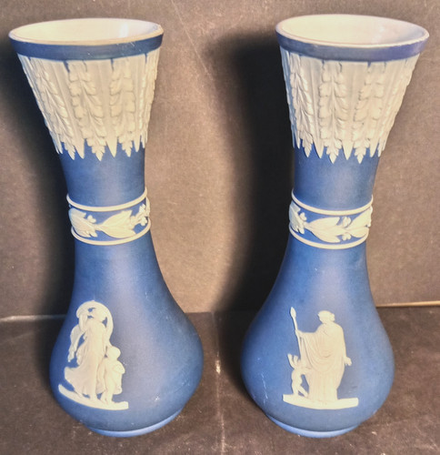 Pair wedgwood cobalt blue - a,