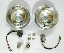 2 Lucas 700 RHD Headlamp 7Inch Headlight with Pillot & Bulb Holder Lucas Light