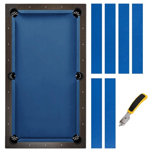 8ft blue billiard table - table, felt