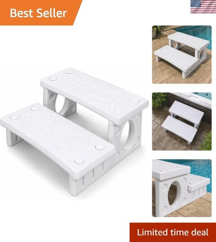 Lightweight white spa steps - spa,