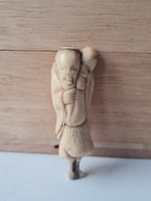 Japanese Netsuke - Stag horn Chockwaro Sennin! Edo age!