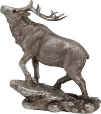 HIGHLAND STAG Deer Ornament Home Decor Figurine Antique Silver Finish Sculpture