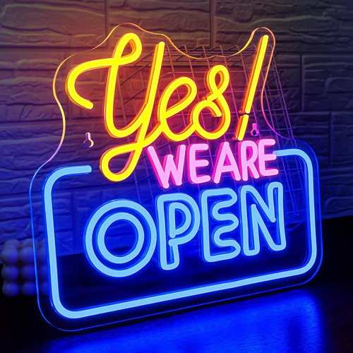 Open neon sign led - open, yes