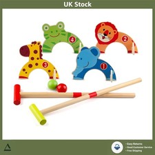 Fun and Safe Wooden Croquet Set - Indoor & Outdoor Play for Kids Aged 3+