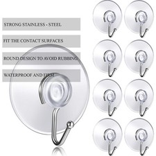 4cm/ 2.5cm LARGE WINDOW SUCTION CUP HOOKS Clear/Plastic Bathroom Kitchen decora