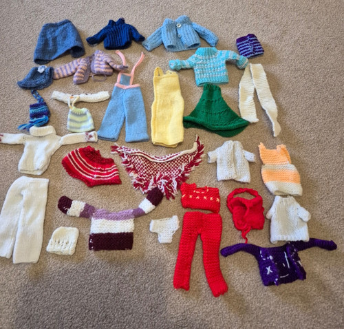 1970s hand knitted outfits - knitted,
