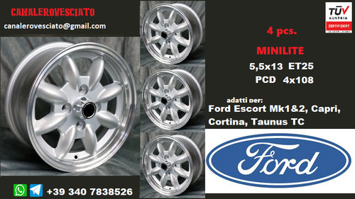 Minilite wheels inch ford - minilite, 13