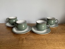 Denby Regency Green Cups & Saucers X4 Set
