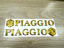 2x Piaggio VESPA  FRONT SIDE & LEGSHIELD 3D Badge EMBLEM GOLD APE gts