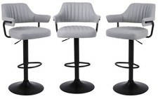 3 X PLUSH BAR STOOLS, GAS