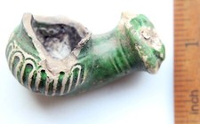 Antique Ceramic Clay Smoking Pipe Bowl Green