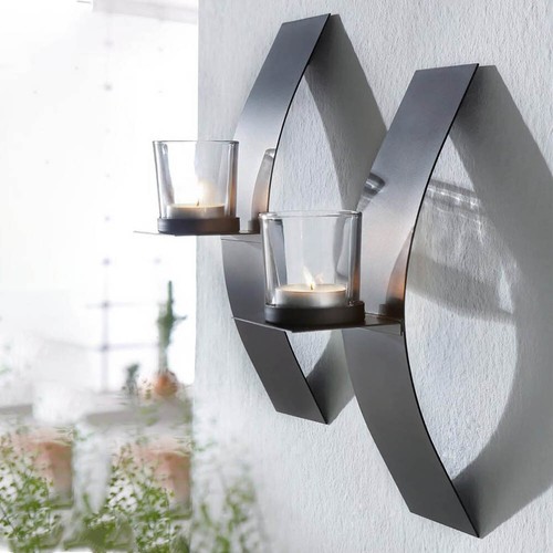 2pcs metal wall candle holders - metal,