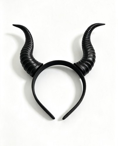 Black horns headband - black,