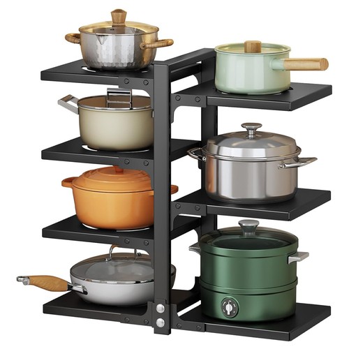 Adjustable pot and - pot, rack
