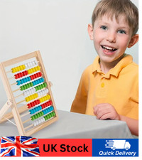 Wooden Bead Abacus Kids Educational Math Learning Colourful Toy Counting Numbers