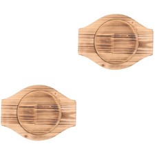  2pcs Wooden Casserole Mat Wood Casserole Trivet Hot Dishes Holder Korean Bowl