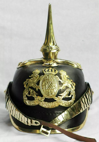 Black leather prussian - black, helmet