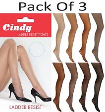 Cindy Ladder Resist Tights 20 Denier Reinforced Body & Toe Underwear (Pack of 3)
