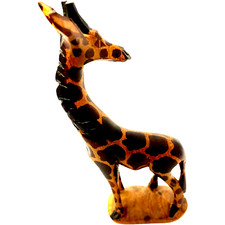 Hand Carved Wooden Giraffe Made in Kenya 6.3/" Tall Safari, Wild Animal, African