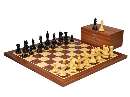 Chess set mahogany board - board, 21''